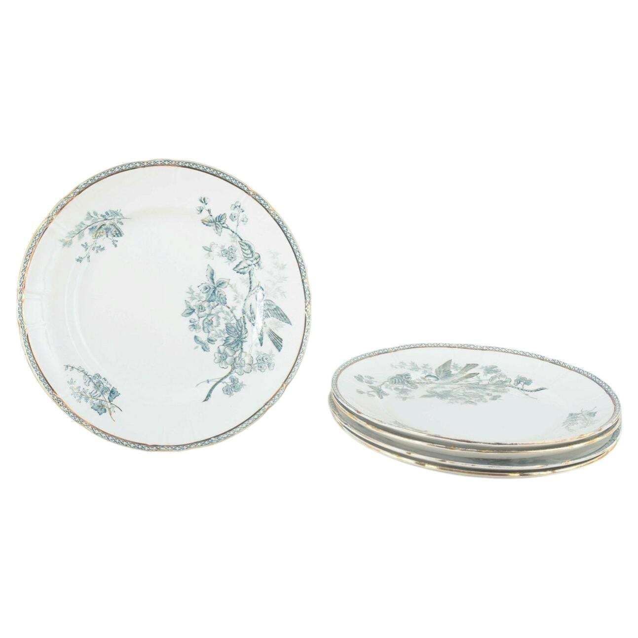 Gustavsberg "Wexiö". Vijf lunchborden in faience met gedrukt decor.