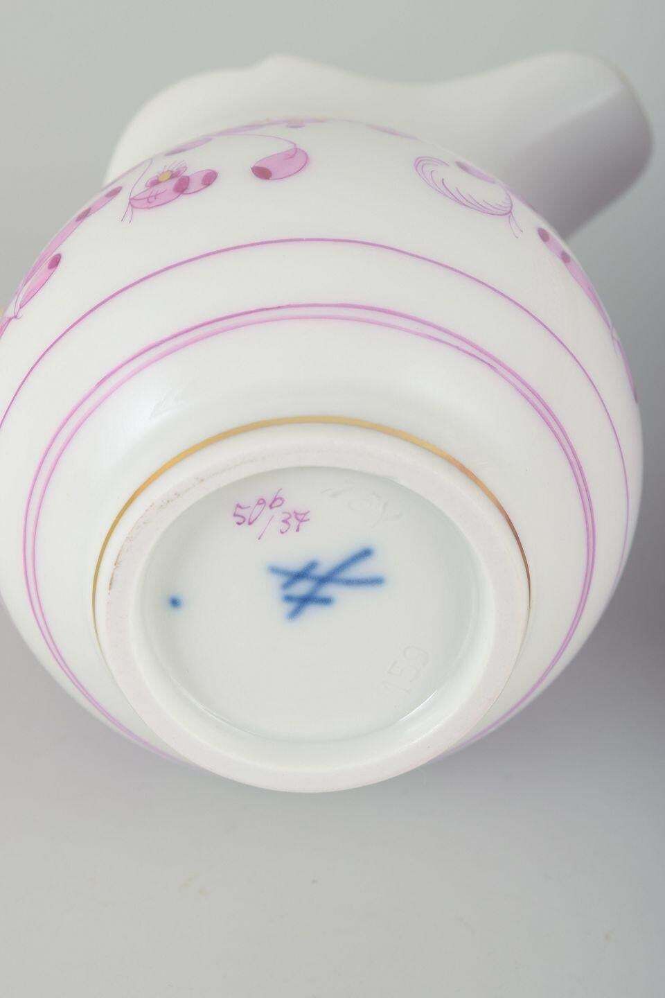 Meissen, “Pink Indian”. Porcelain Sugar Bowl And Cream Jug, Early 20th C. photo 207.0