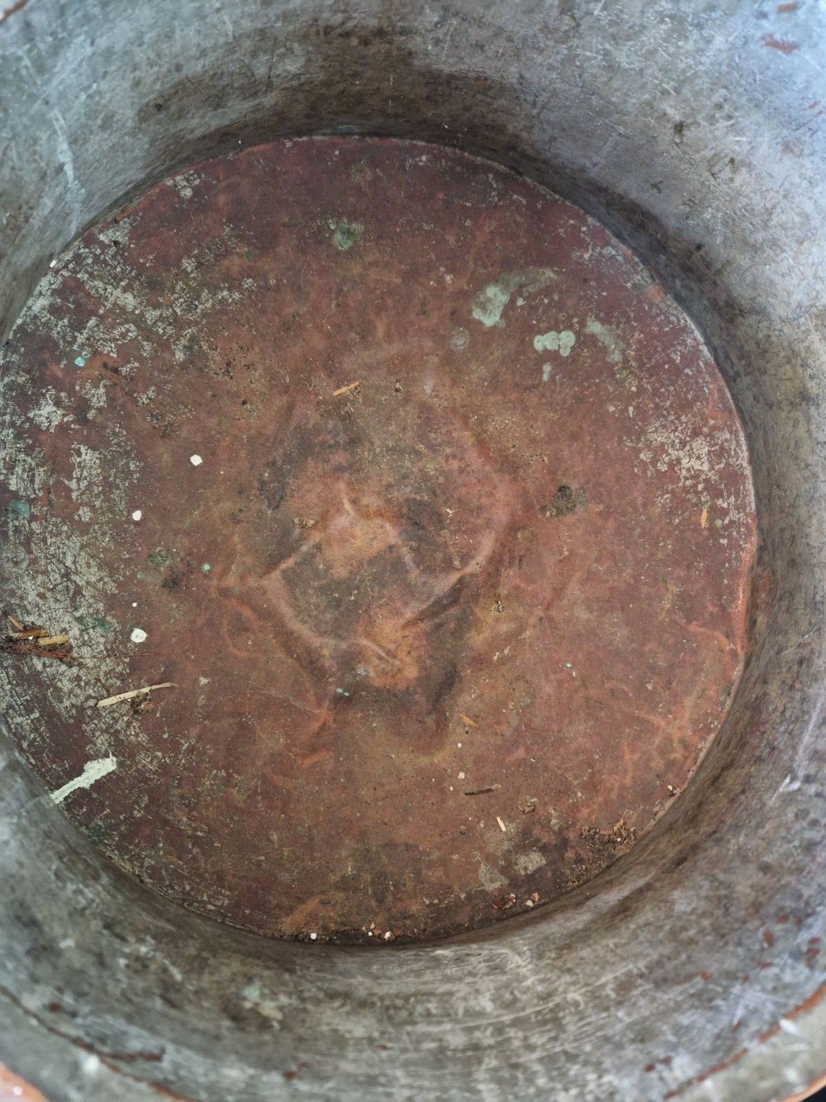 Garden Decor Antique Huge Large Copper And Cast Iron Cauldron Cooking Pot Planter Early 19th photo