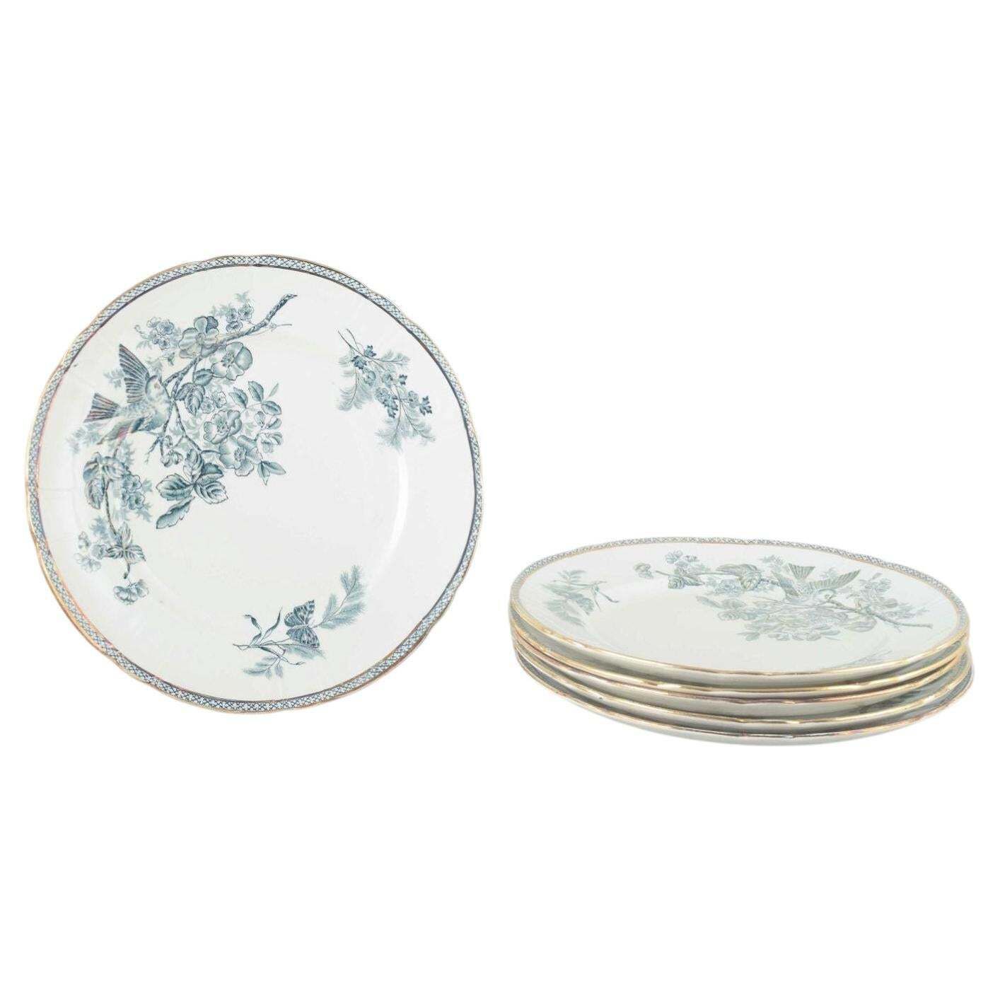 Gustavsberg, “Wexiö”. Six Dinner Plates In Faience With Printed Decoration.