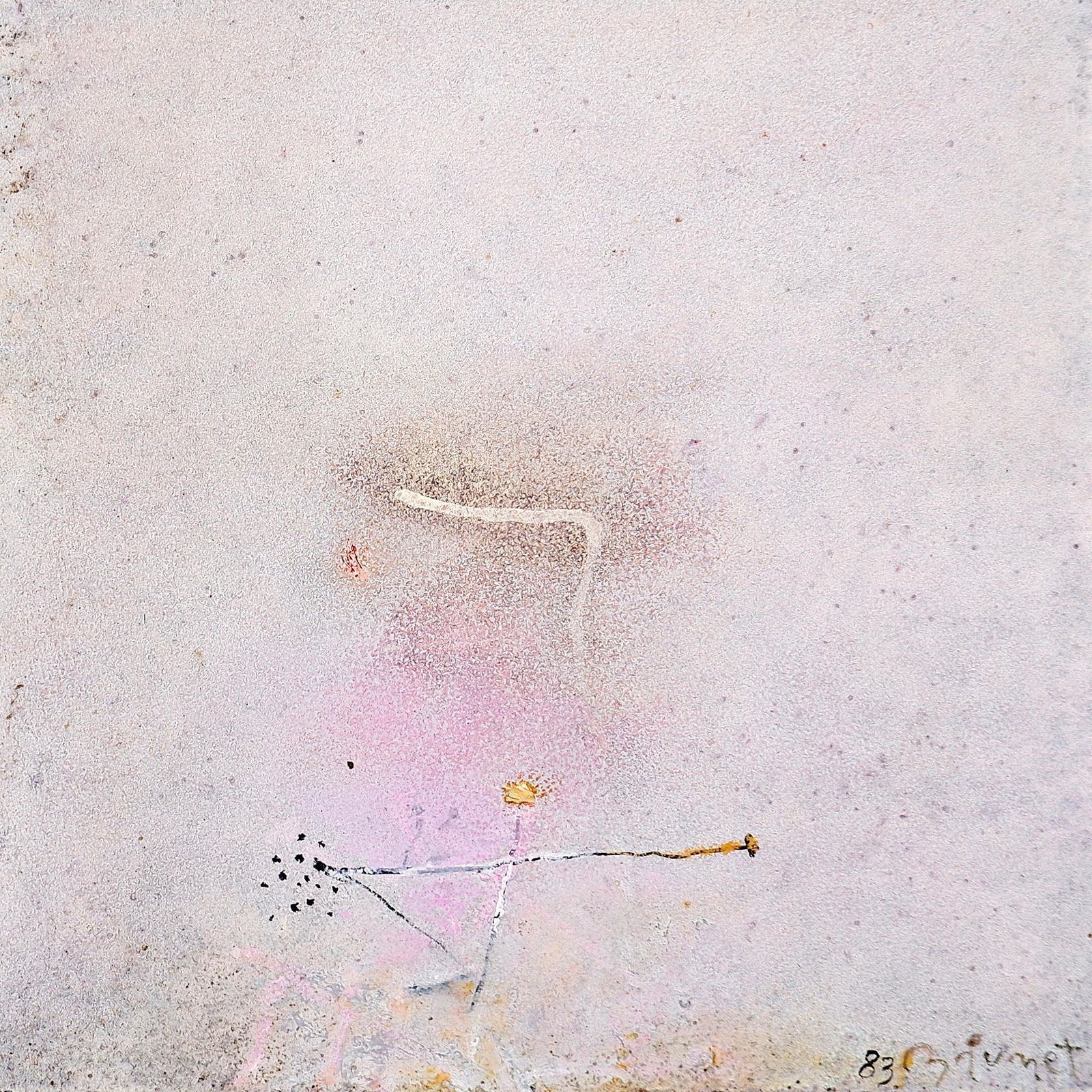 Pair Of Abstract Mixed Media   "Dans La Brume" & "Imagine"   Brunet Marie 1984 photo furniture