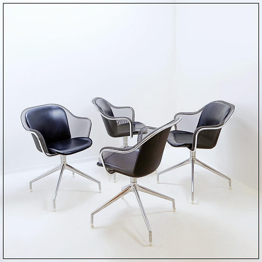 Set Of 4 "Iuta" Swivel Armchair By Antonio Citterio For B&B Italia photo furniture