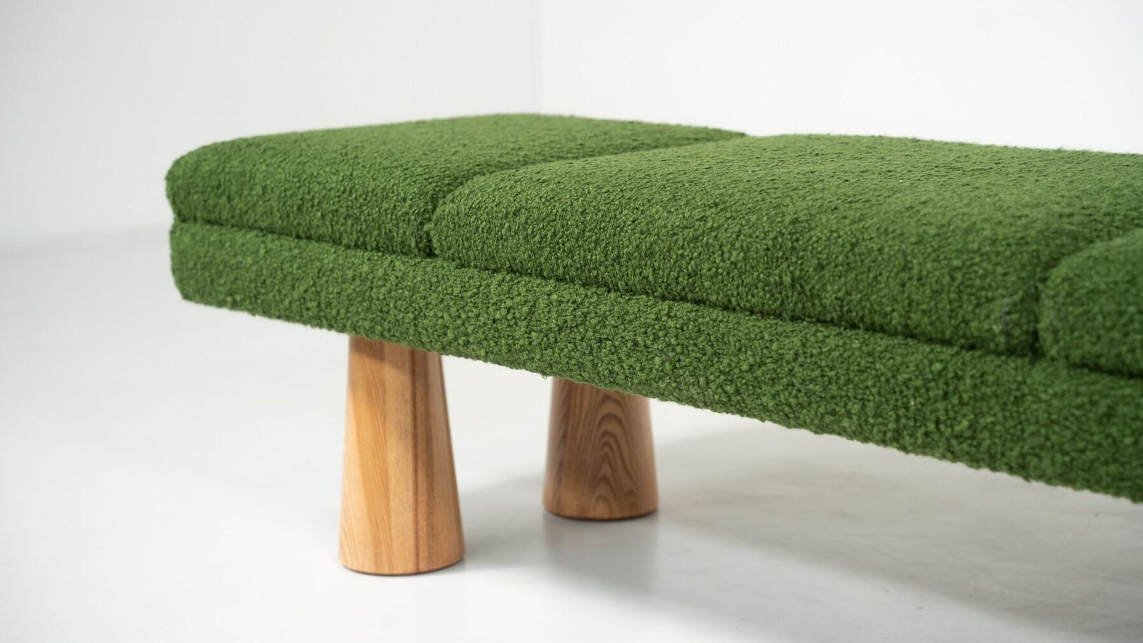Contemporary Green Bench, Wood And Fabric, Italy photo 27068.0