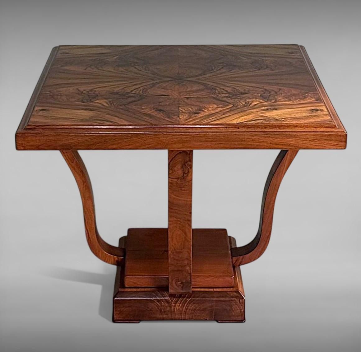 Italian Art Deco Square Coffee Table With Dual Tier Base photo for sale