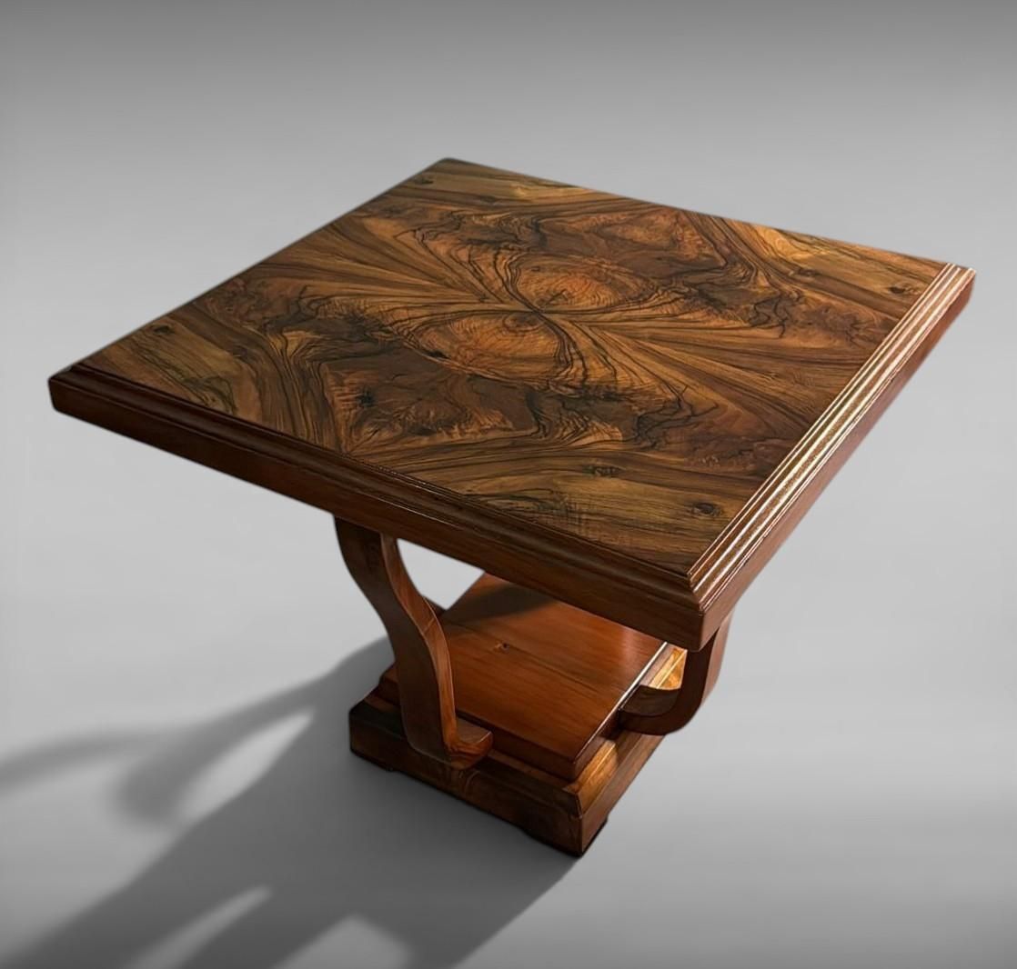 Italian Art Deco Square Coffee Table With Dual Tier Base photo buy