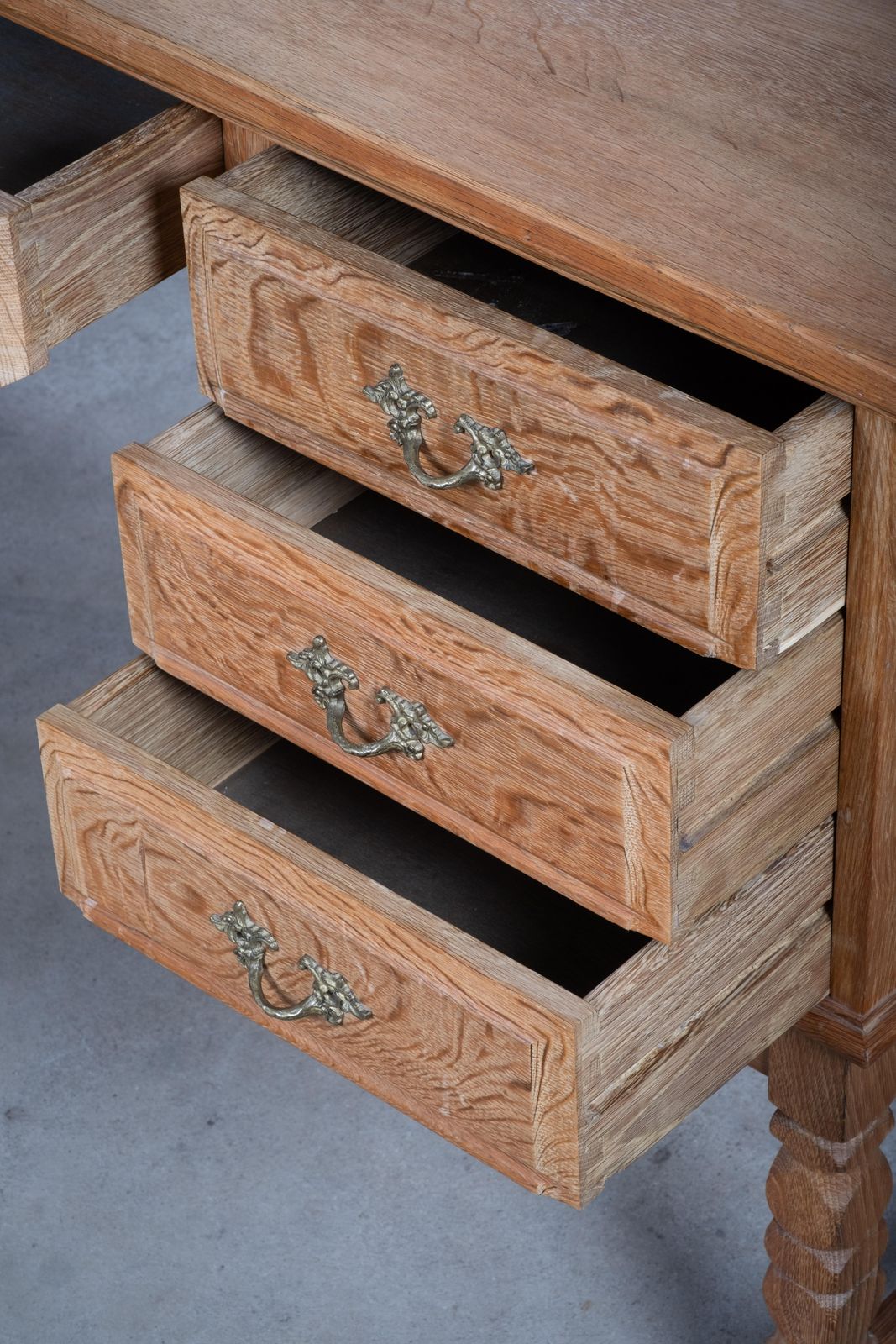 Freestanding Oak Desk Attributed To Henning Kjærnulf, Denmark, 1960s photo vinterior