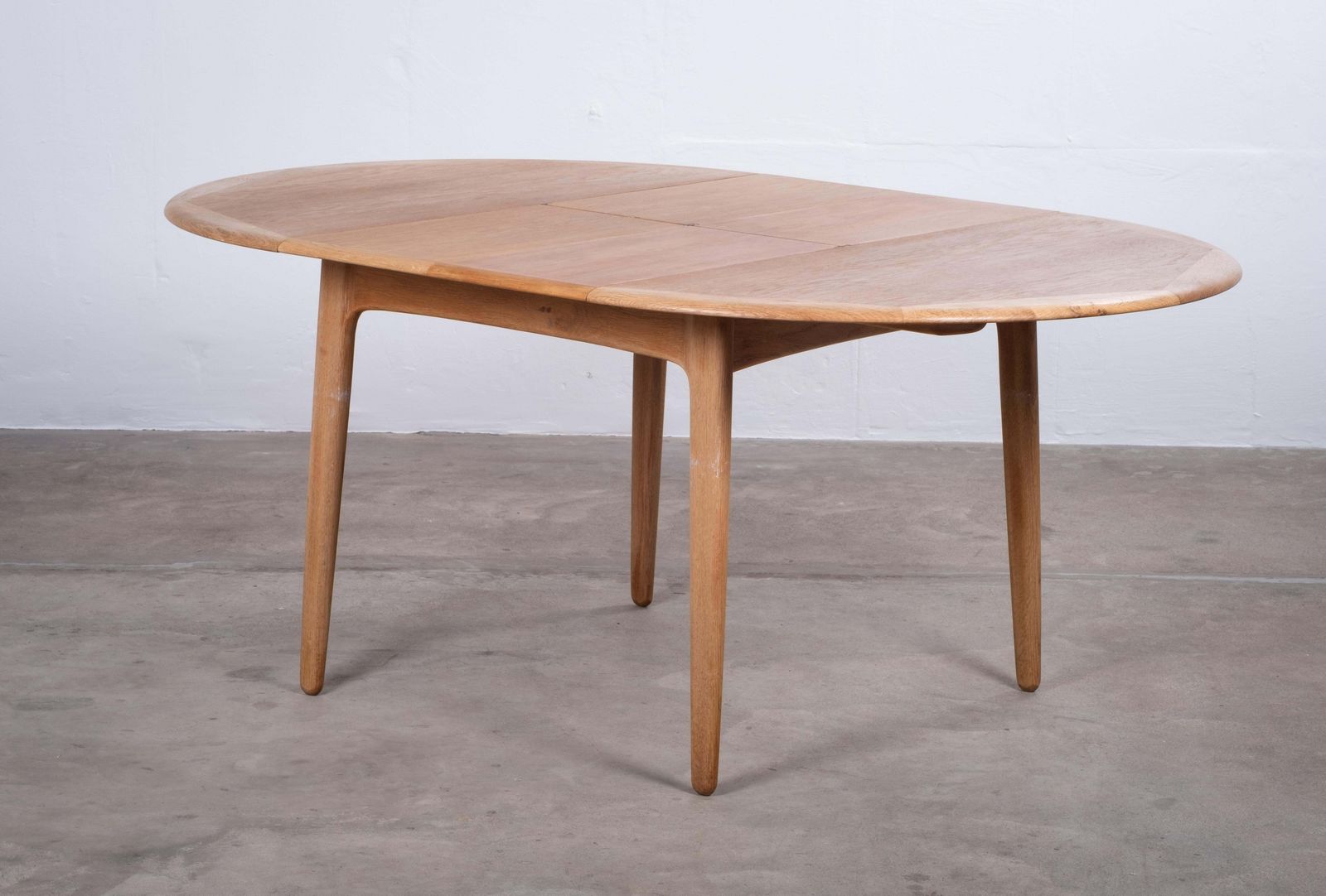photo for sale Round Oak Dining Table By Svend Aage Madsen For K. Knudsen, Denmark, 1960s