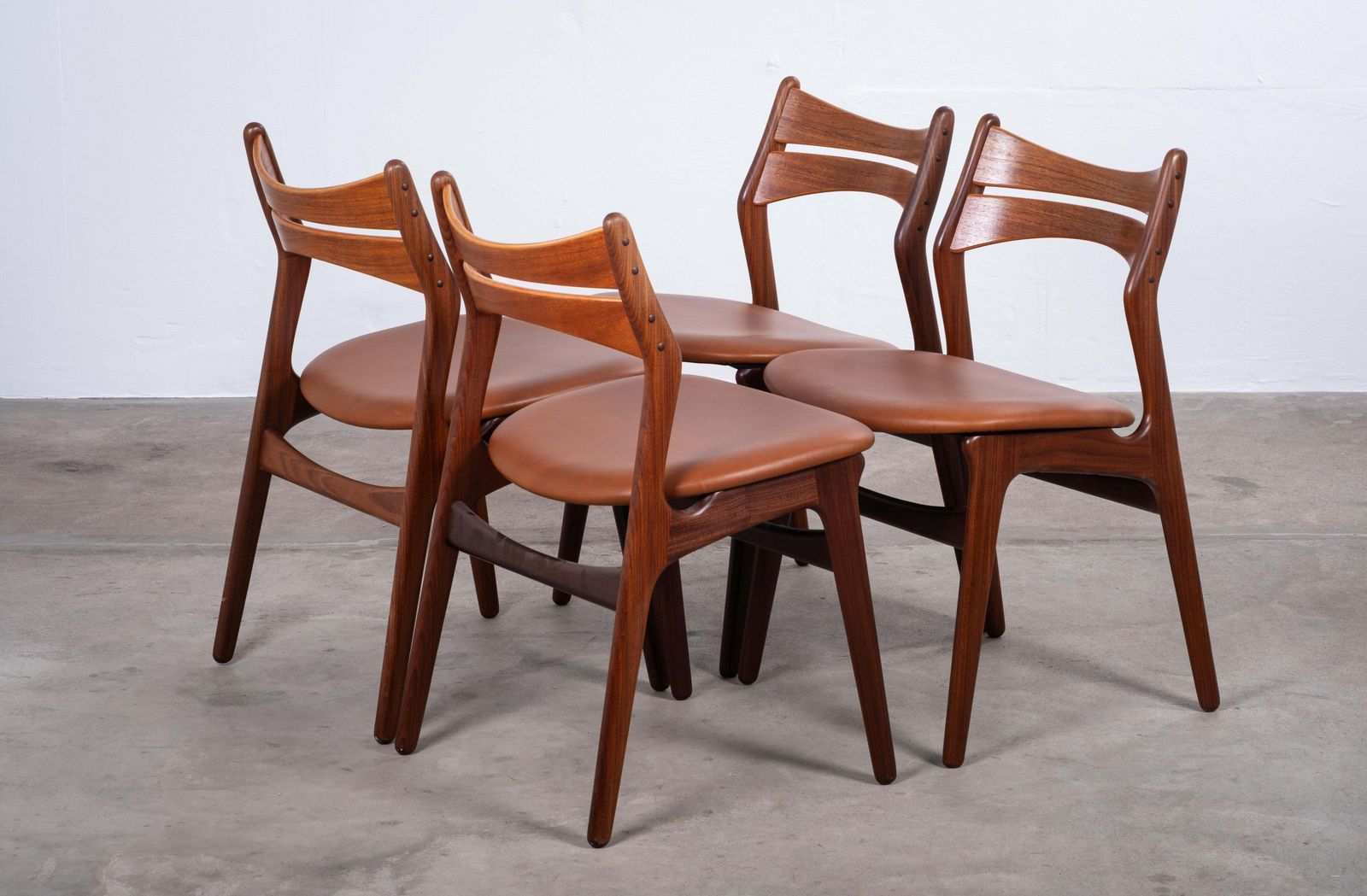 Set Of 4 Dining Chairs In Teak By Erik Buch. Denmark, 1960s photo for sale