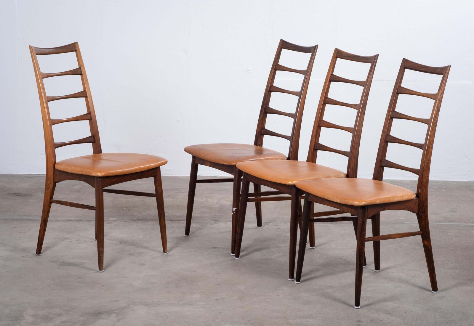 Set Of 4 ‘Lis’ Dining Chairs In Rosewood By Niels Koefoed, Denmark, 1960s photo for sale