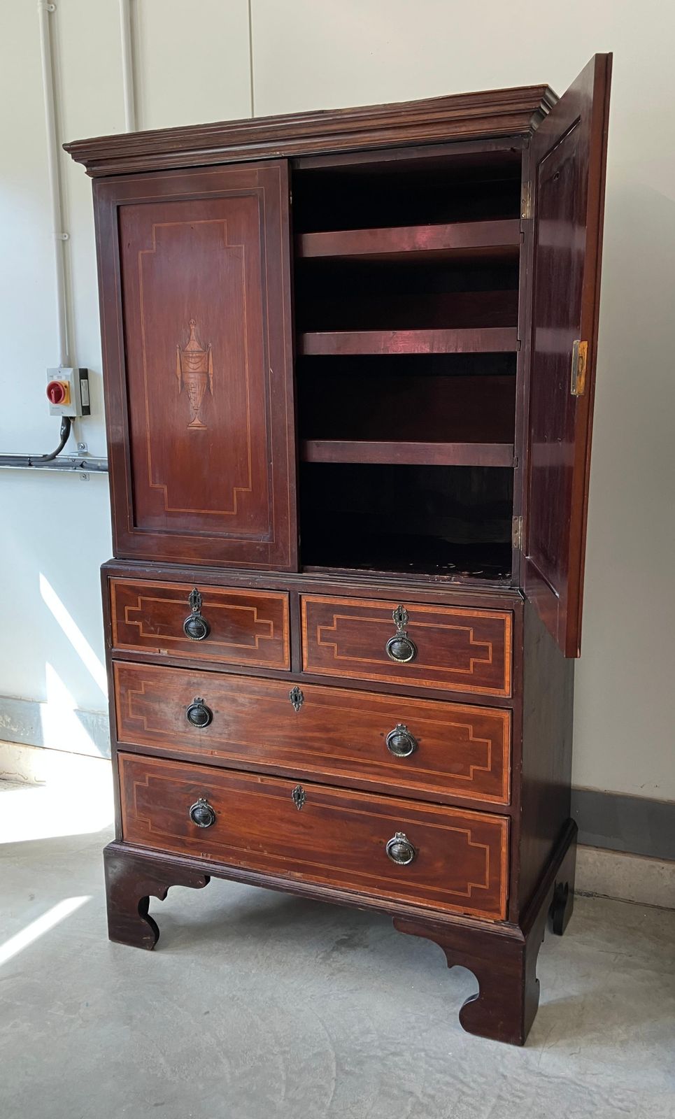 photo furniture Antique Linen Press, English, Georgian, Housekeeper's Cupboard, Circa 1780
