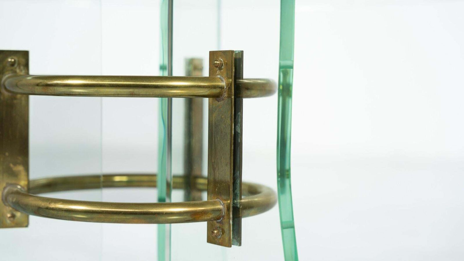 Glass And Brass Coffee Table By Pietro Chiesa For Fontana Arte, Italy photo vinterior