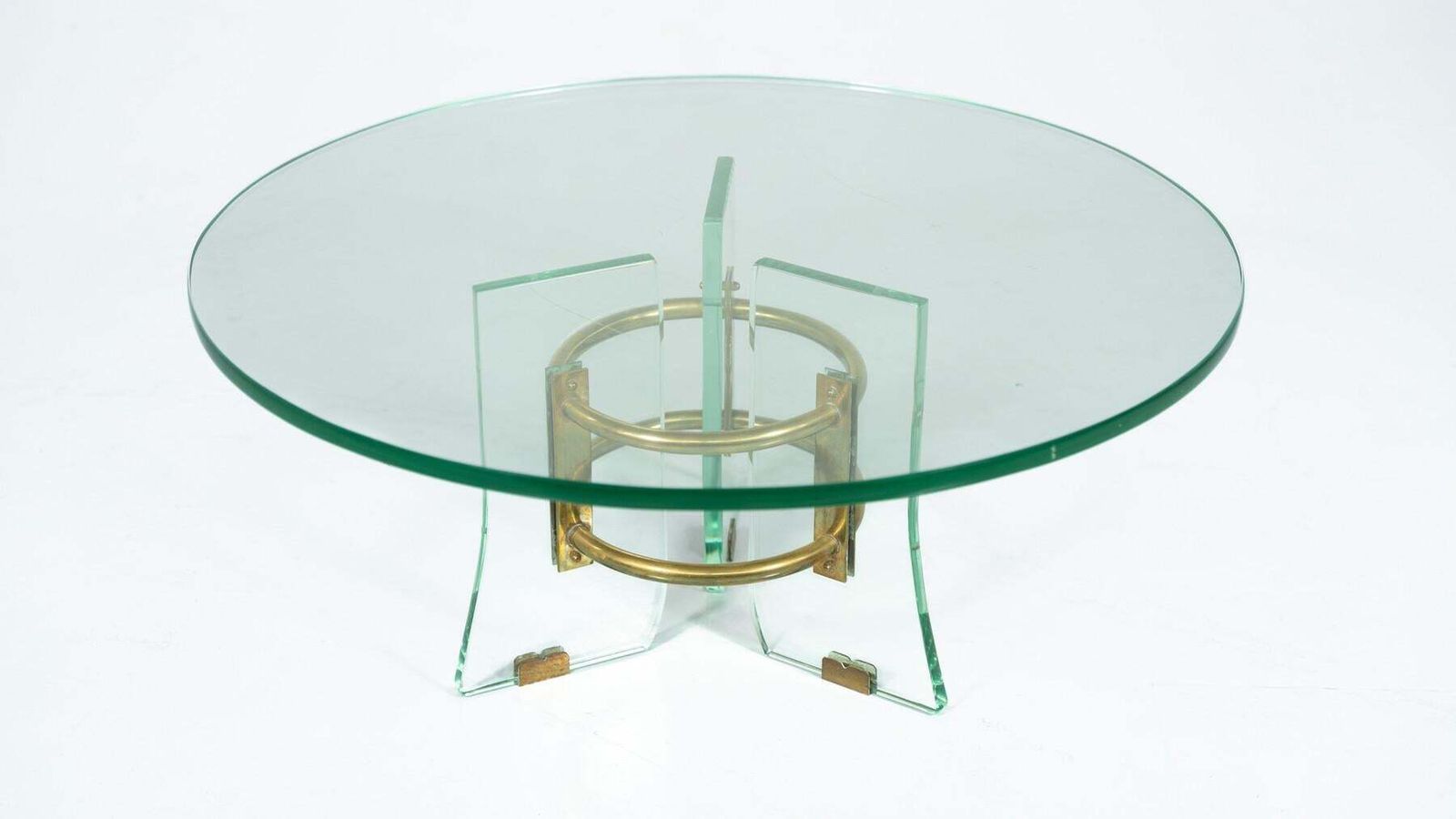 photo furniture Glass And Brass Coffee Table By Pietro Chiesa For Fontana Arte, Italy