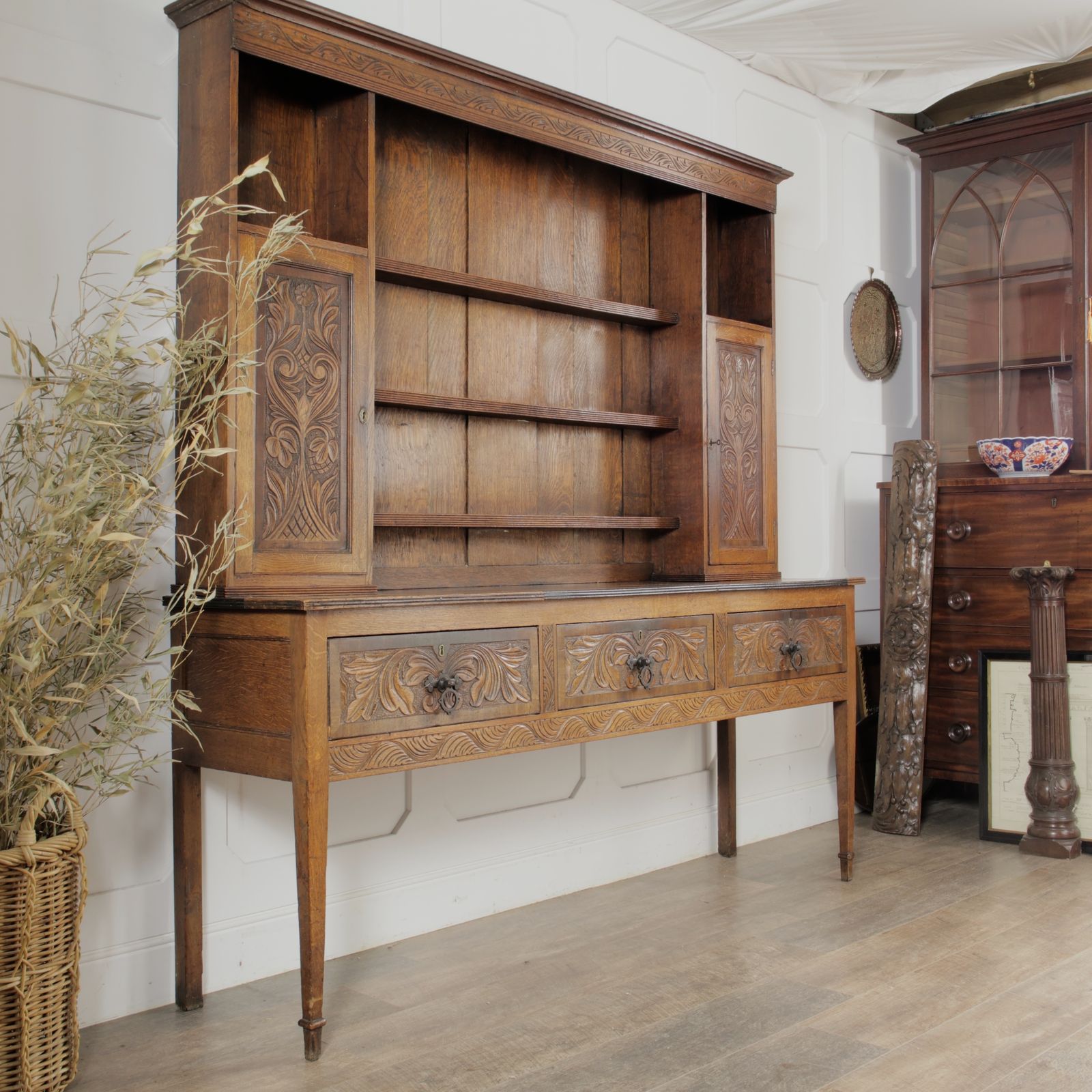 Mid 19th Century Carved Oak Dresser / Sideboard photo furniture