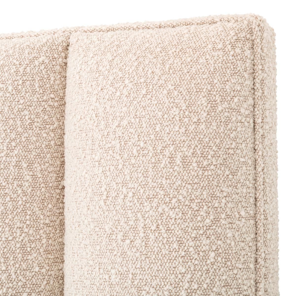 Cream Fabric Headboard With Vertical Channels photo furniture