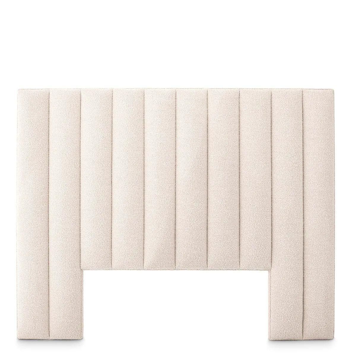 Cream Fabric Headboard With Vertical Channels photo for sale