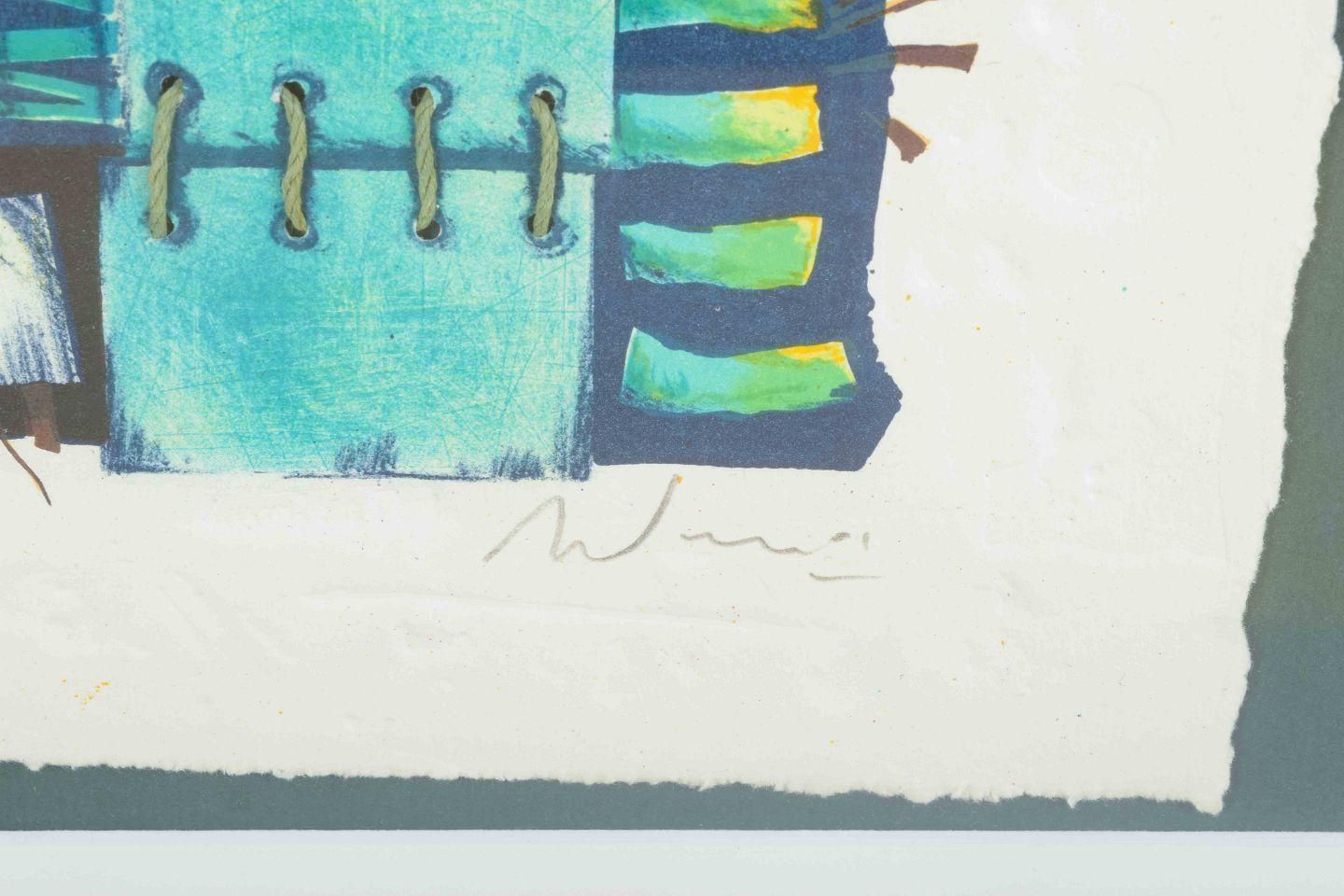 Alain Soucasse. Composition With Geometric And Organic Forms. Lithograph/Paper photo 393.0