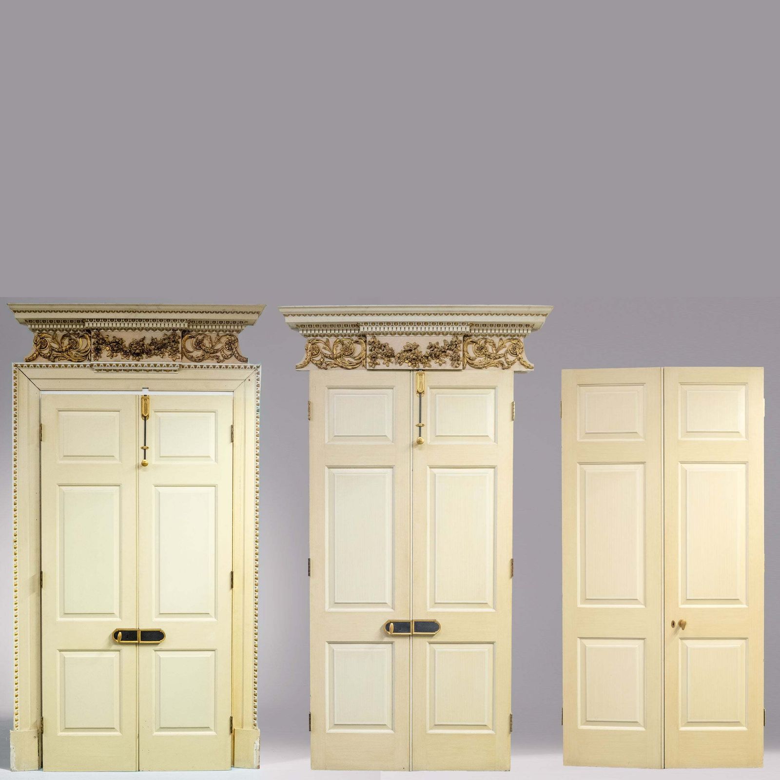 Impressive Set Of 2 Double Doors With Early 19th Century Pediments | Regency Overdoors photo furniture