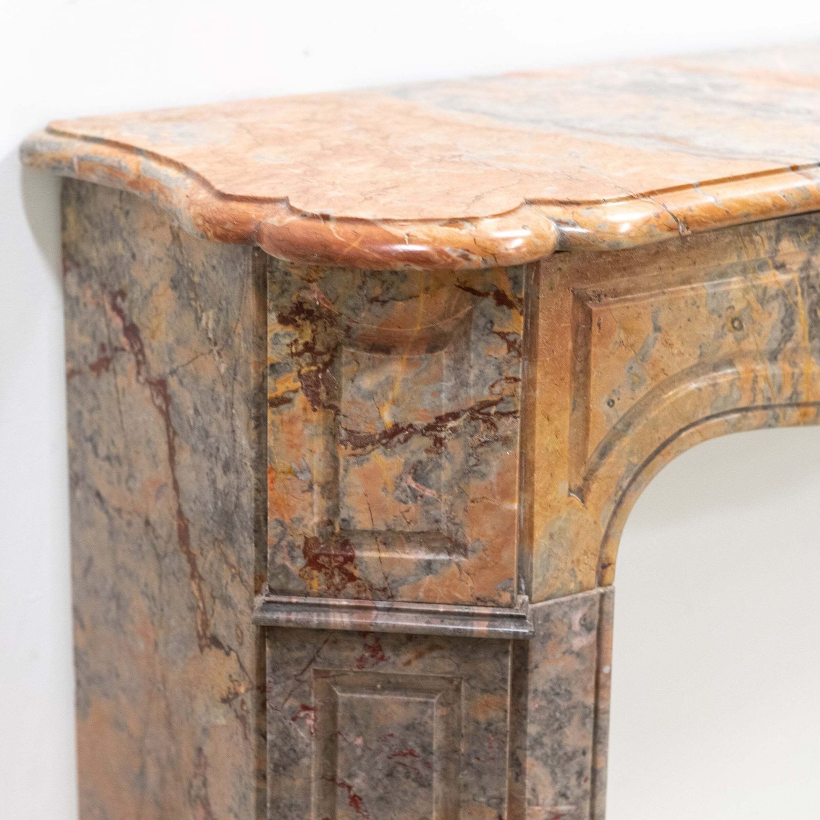 2800.0 Antique French Style Pompadour Rouge Breche Marble Fireplace photo