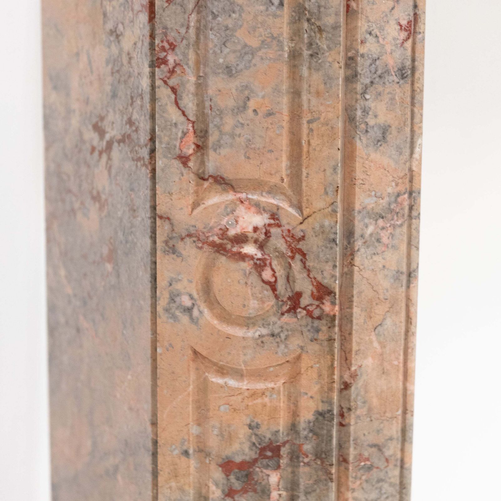 photo buy Antique French Style Pompadour Rouge Breche Marble Fireplace