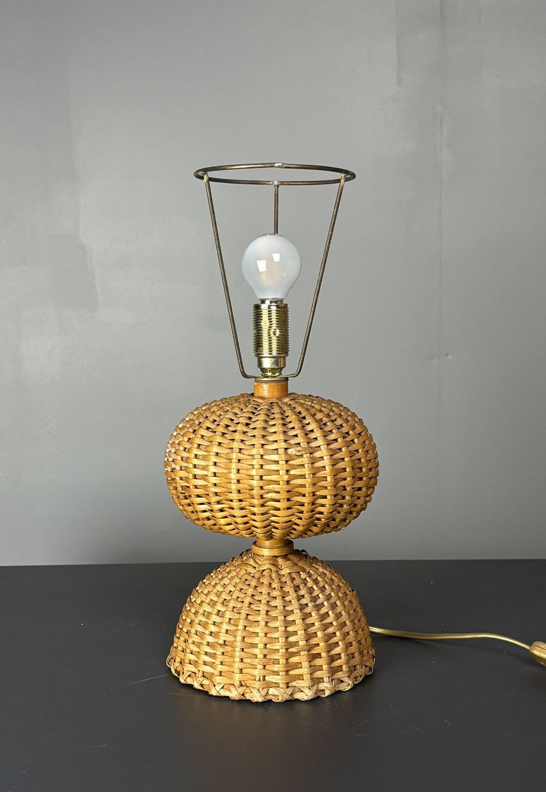photo buy Page 1 Of 16 Midcentury Rattan Wicker Mushroom Table Lamp, 1950s
