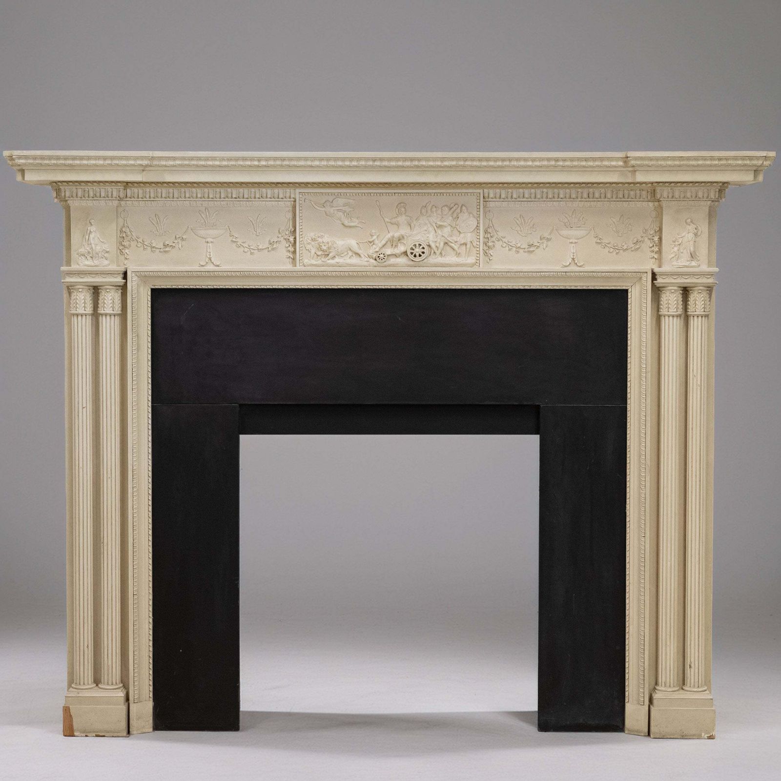 Ornate Neoclassical Style Wooden Surround With Capitals