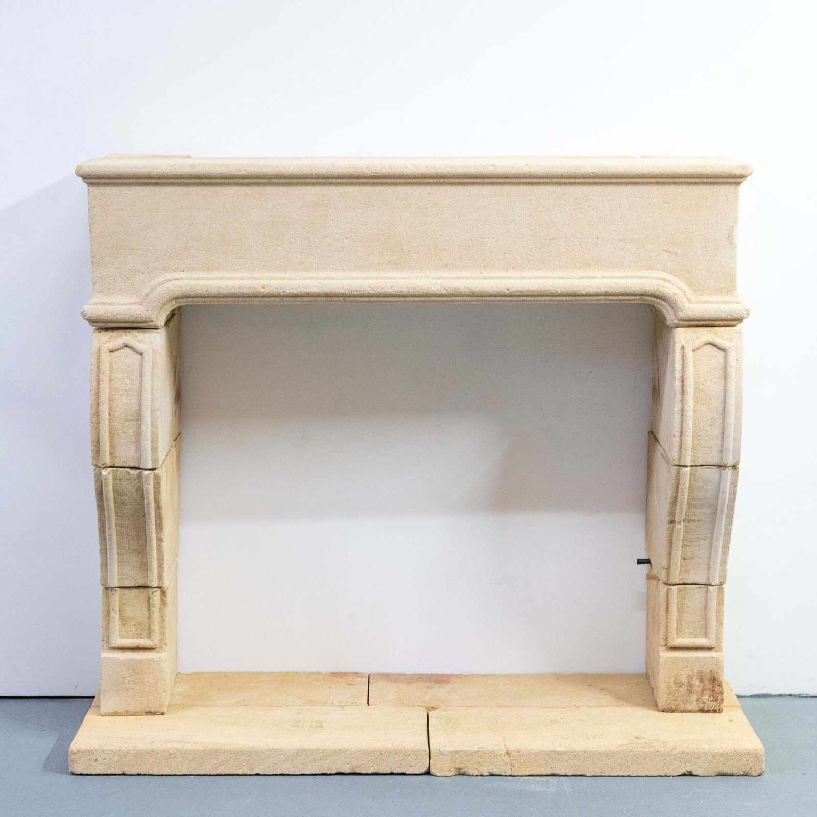 Reclaimed French Provincial Architectural Stone Surround & Hearth photo for sale