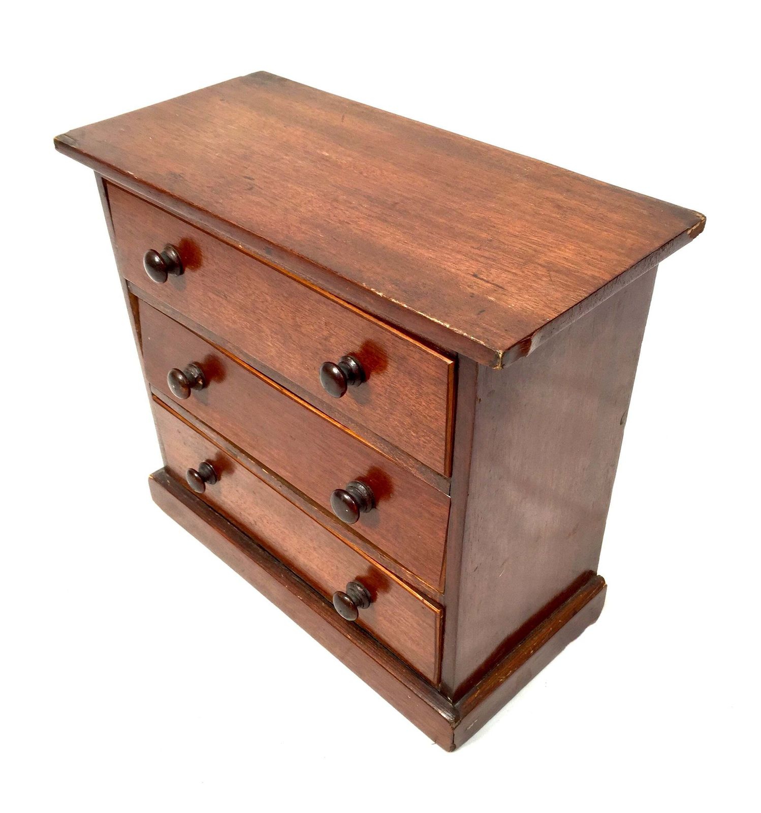 Antique Tabletop Wooden Small Chest Of Collectors Drawers Storage Box C.1900 photo for sale