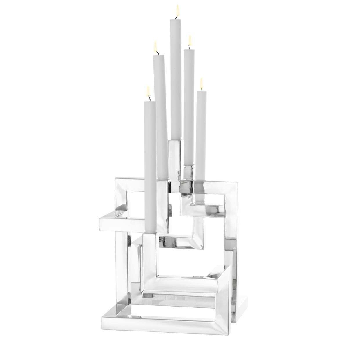 Set Of Two Skyline Candle Holders In Nickel Finish photo 1755.0