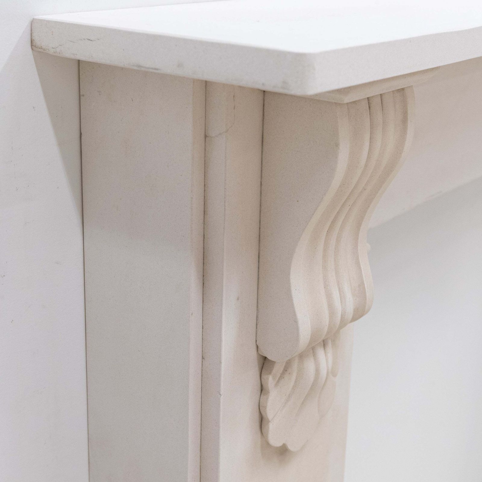 Reclaimed Victorian Style Carved Limestone Surround With Corbels photo vinterior