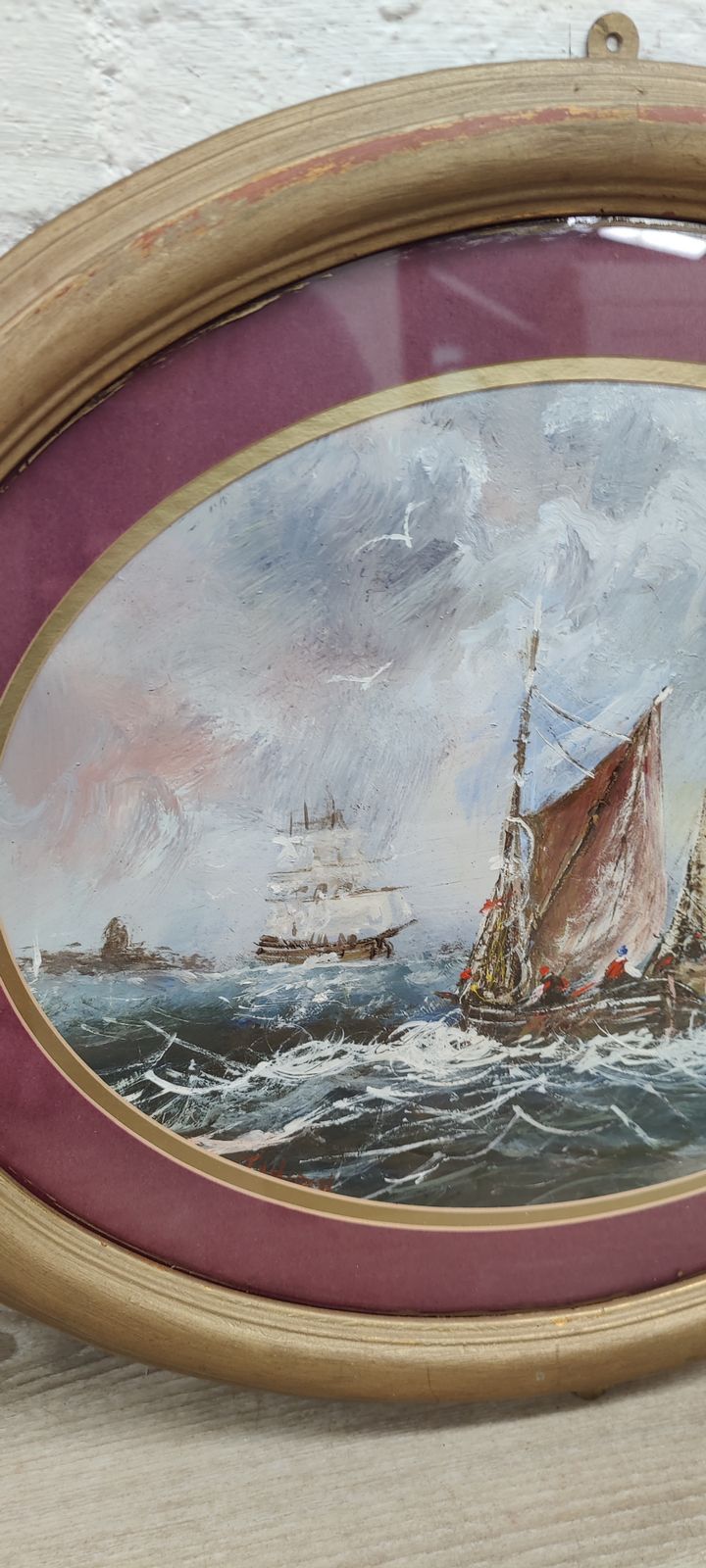 Antique Seascape Oil Painting By Thomas Wilson photo furniture