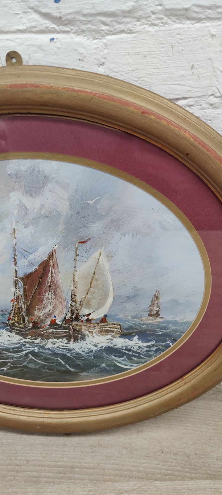 Antique Seascape Oil Painting By Thomas Wilson photo for sale