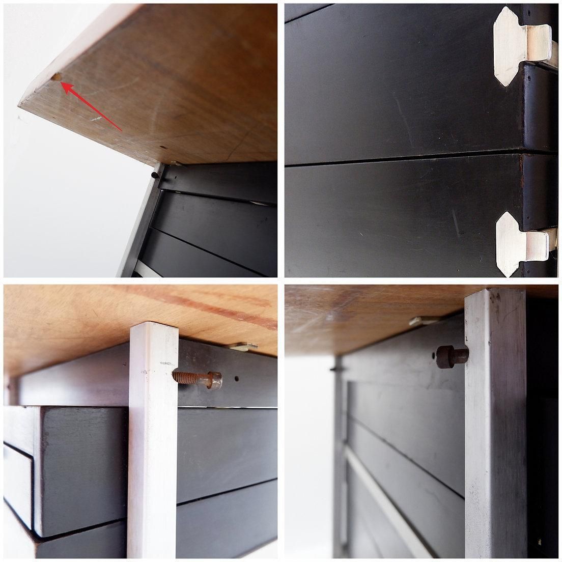 photo vintage Desk Composed Of Bergwood Drawer Units And A Boomerang Wood Veneer Top   1970s