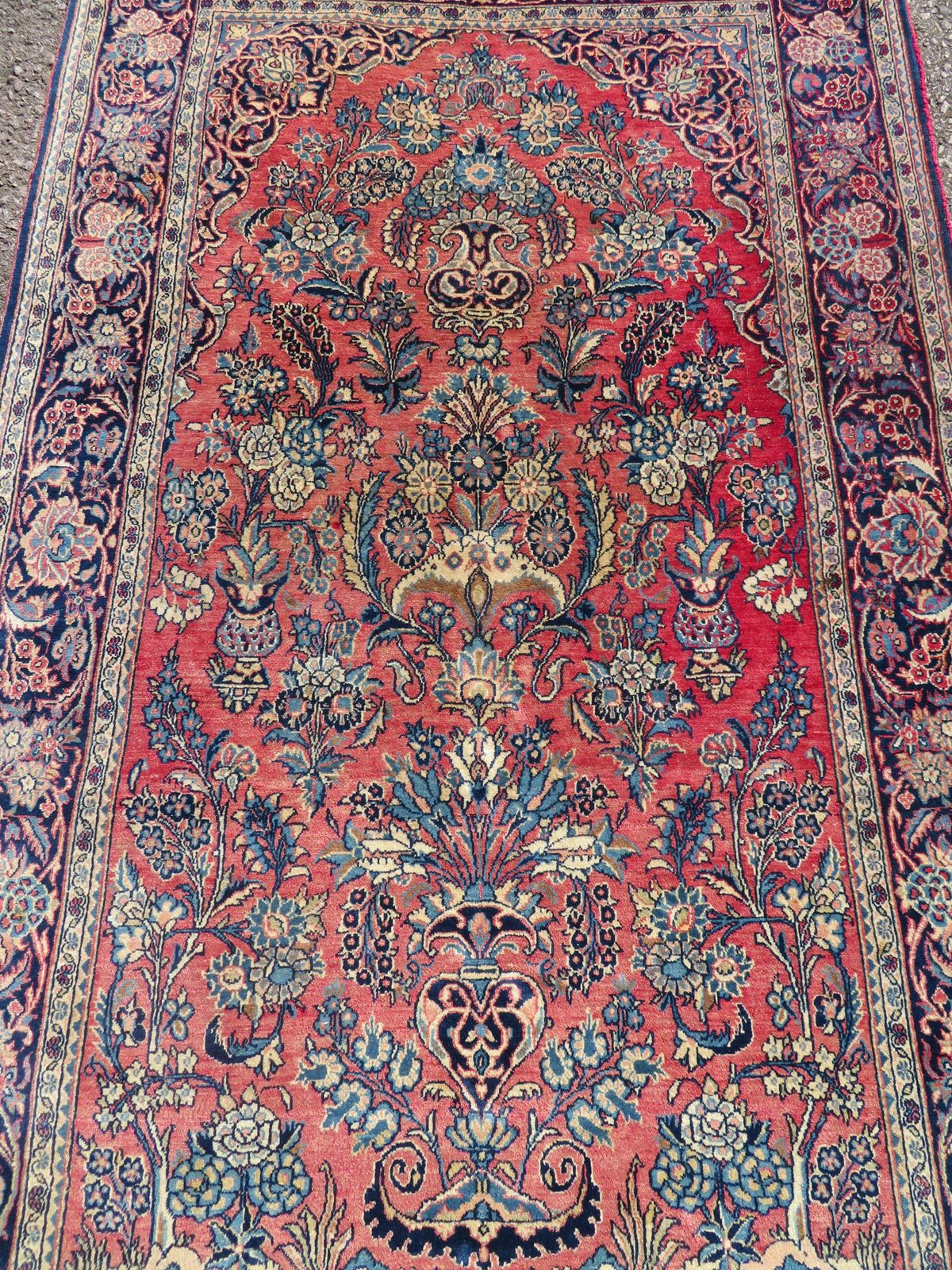 Antique Pictorial Floral Rug. 211cm X 136cm. photo furniture