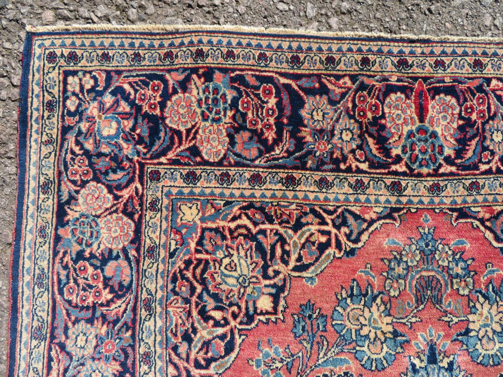 photo furniture Antique Pictorial Floral Rug. 211cm X 136cm.