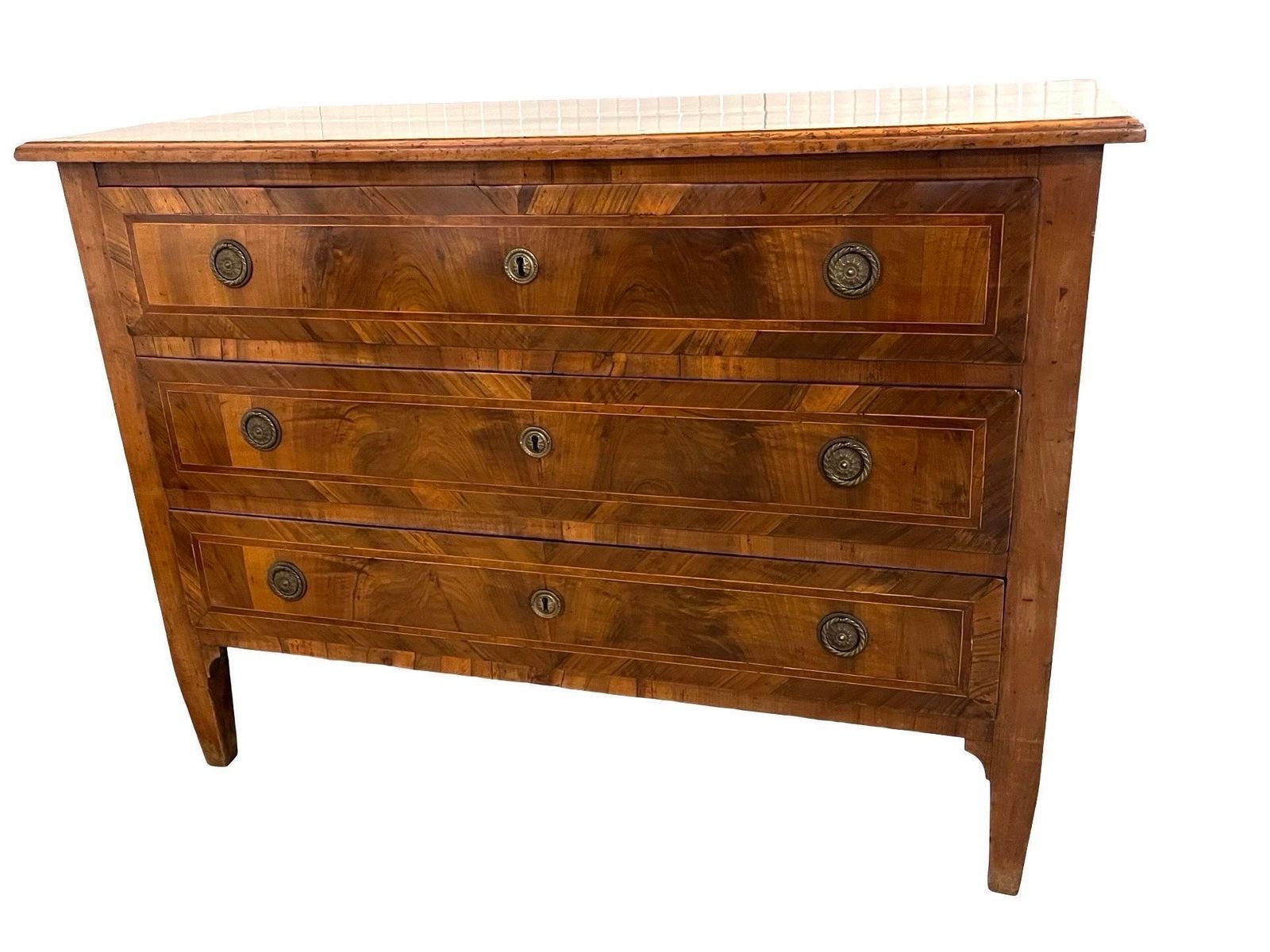 Italian Walnut Neoclassical Commode / Chest Of Drawers / Dresser photo for sale