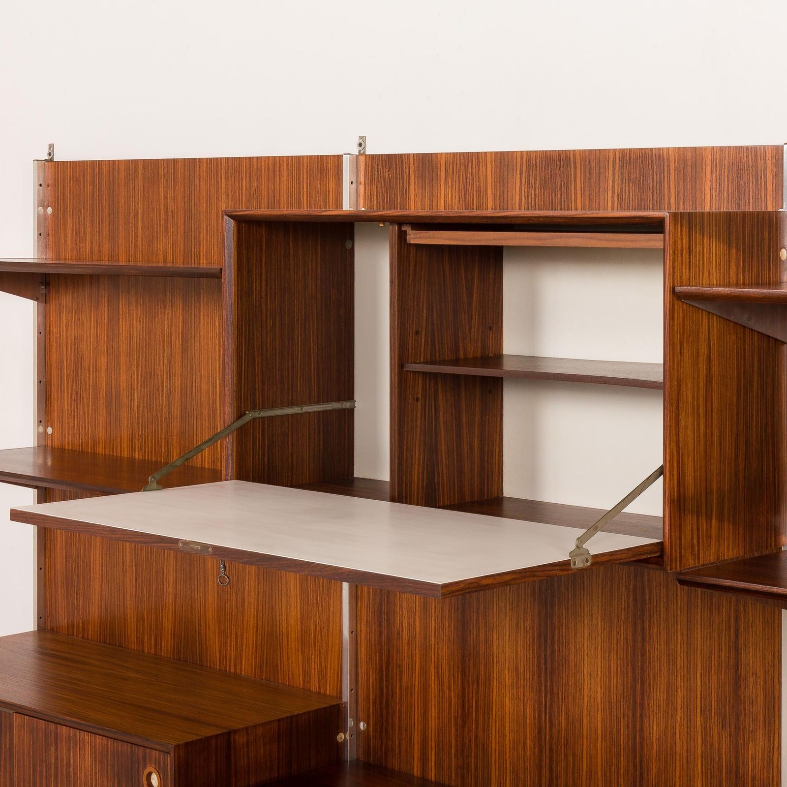 Furniture Italian Mid Century Wall Unit George Coslin For 3v Arredamenti, 1960s photo