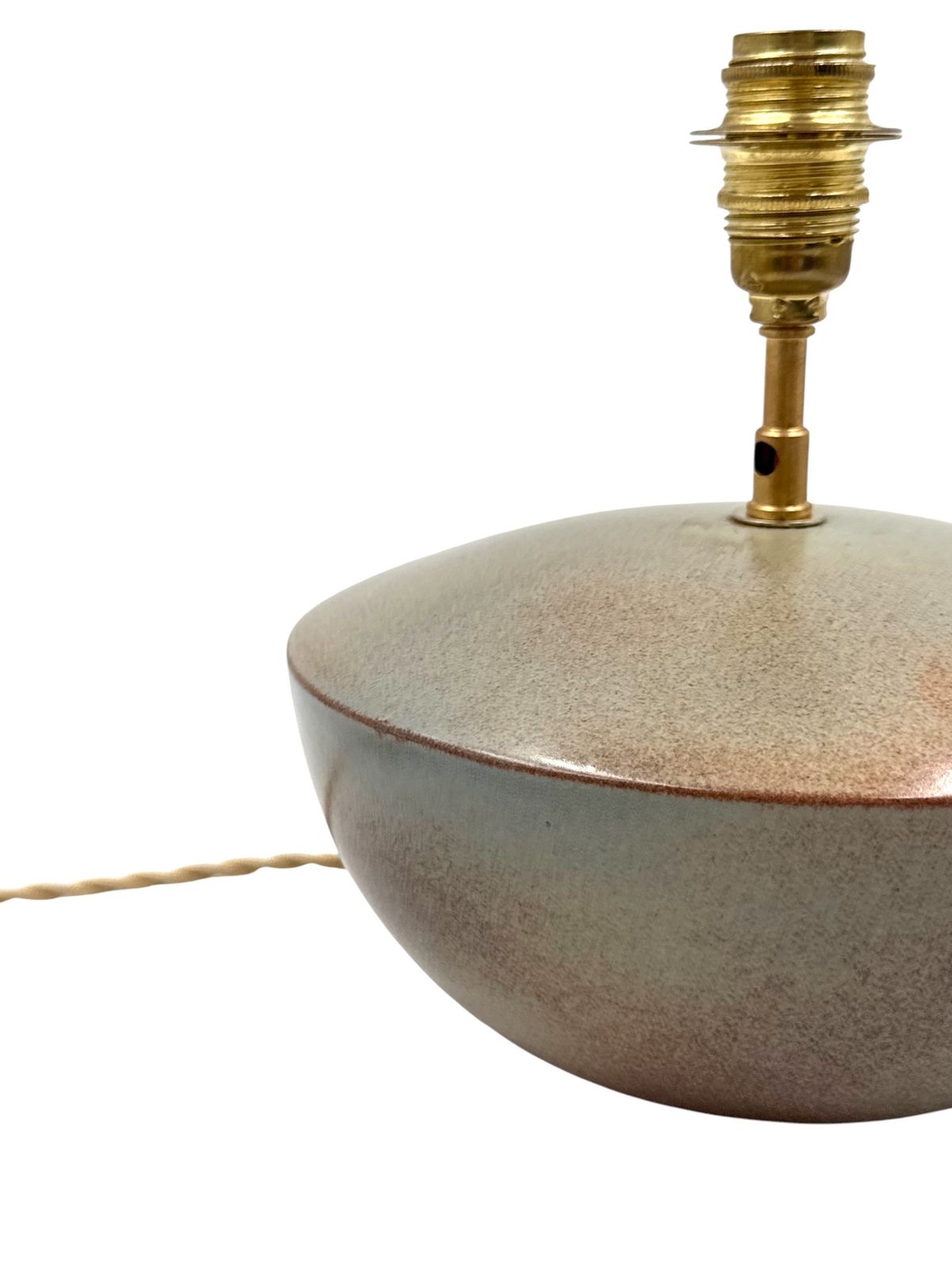 photo vinterior Mid Century Modern Green Ceramic Lamp Base, Alain Di Bin France 1960s