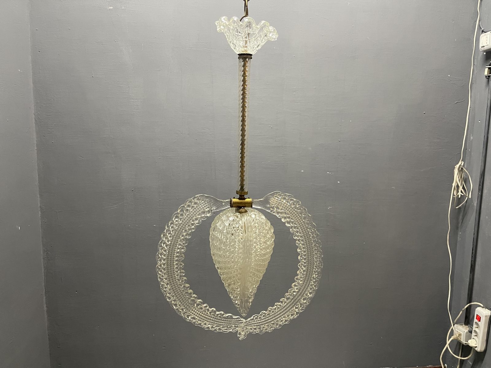 Murano Glass Pendant By Ercole Barovier, Italy, 1950s photo 1200.0