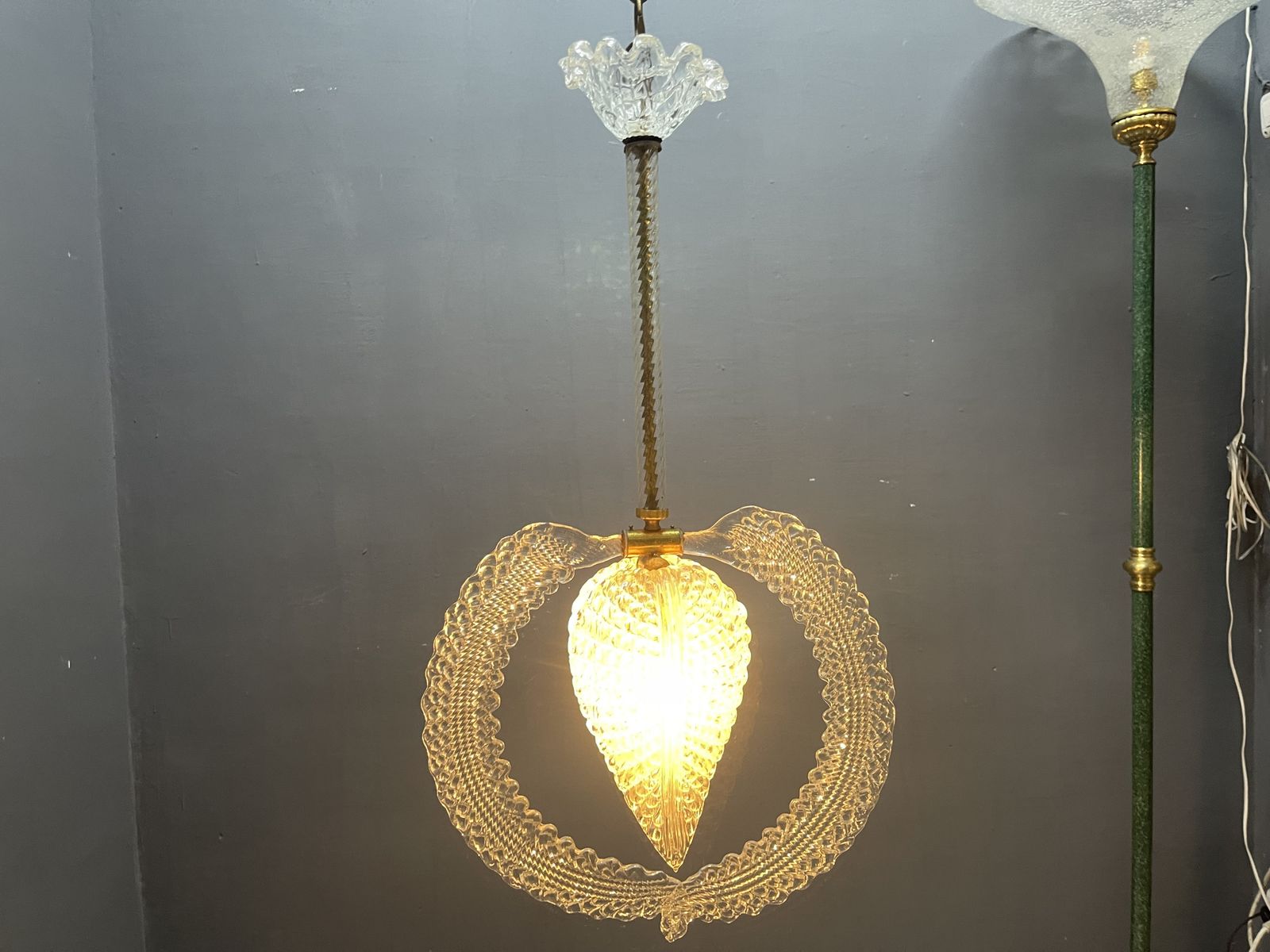 1200.0 Murano Glass Pendant By Ercole Barovier, Italy, 1950s photo