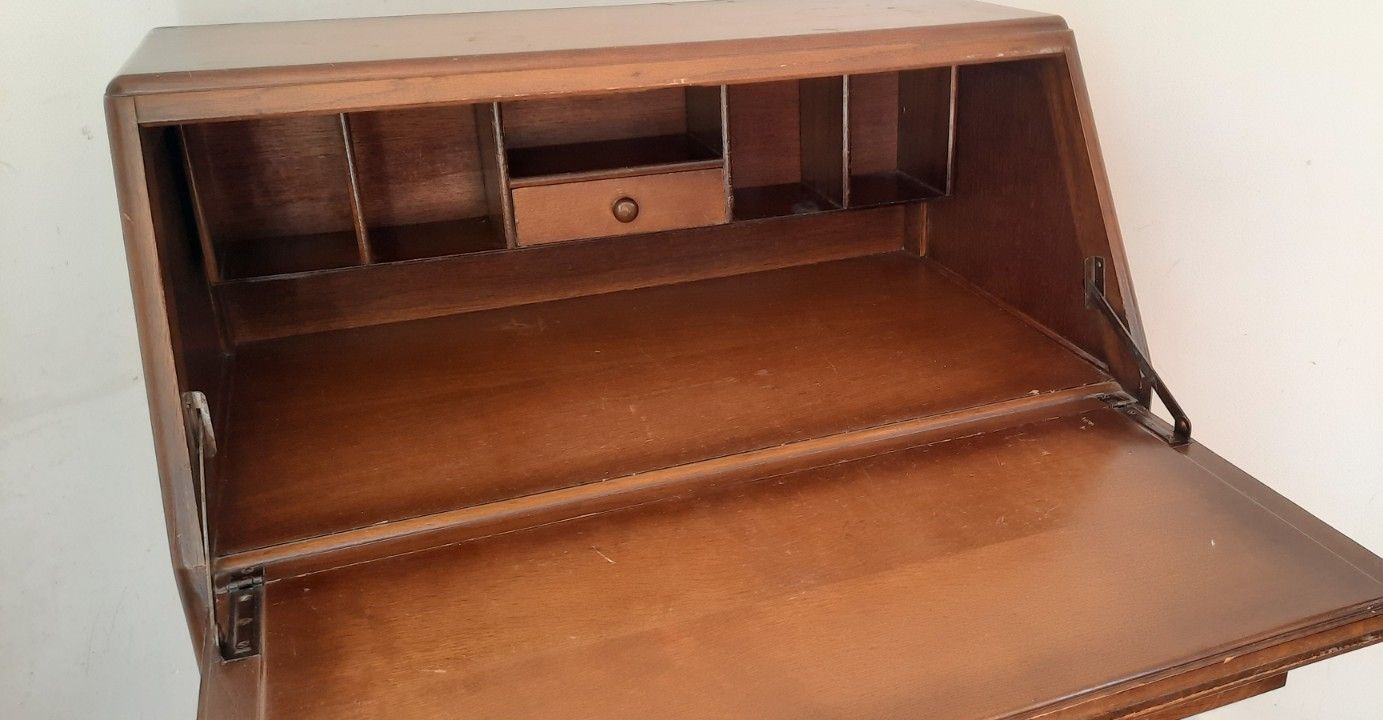Vintage Art Deco Four Drawer Bureau Writing Desk photo 225.0