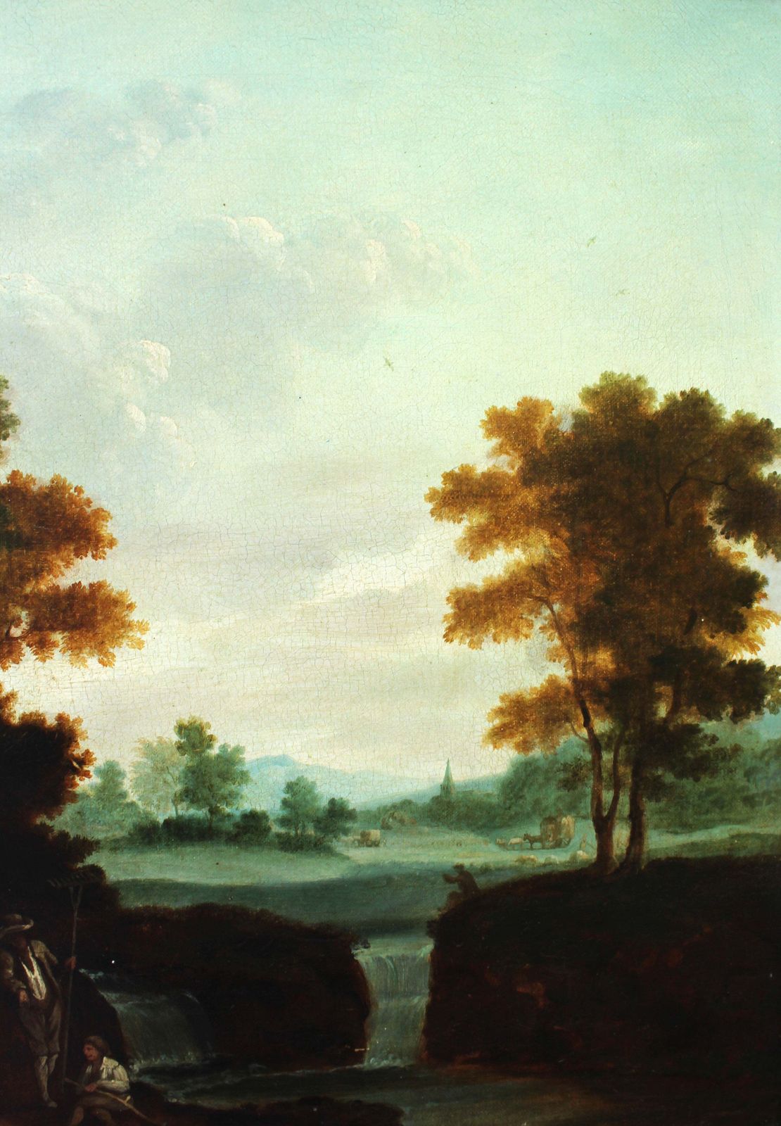 Italianate River Landscape With Pastoral Figures, Circle Of Richard Wilson photo for sale