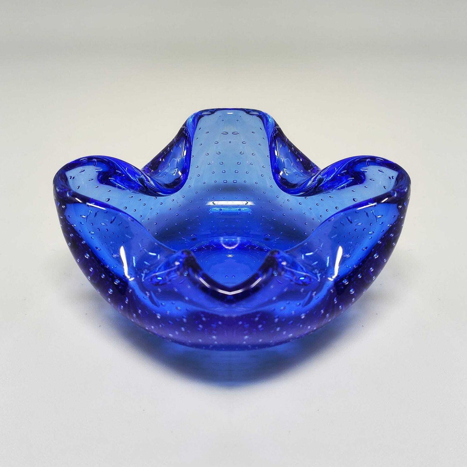 1960s Mid Century Ashtray Or Catchall In Bullicante Murano Glass By Flavio Poli photo 281.0