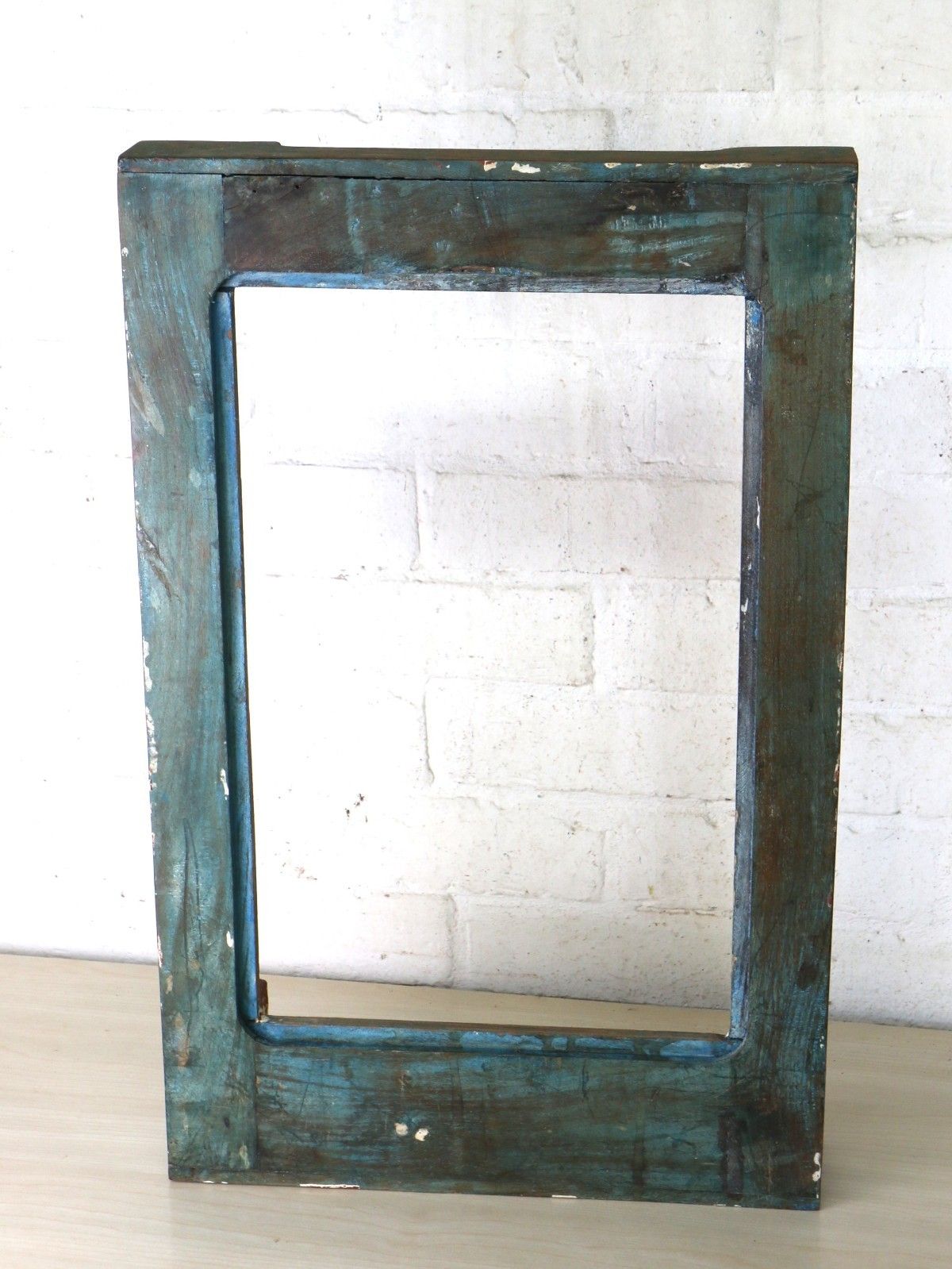 A Large Carved Wooden Frame Decorative Distressed Spiral Columns Rajasthan India photo 95.0