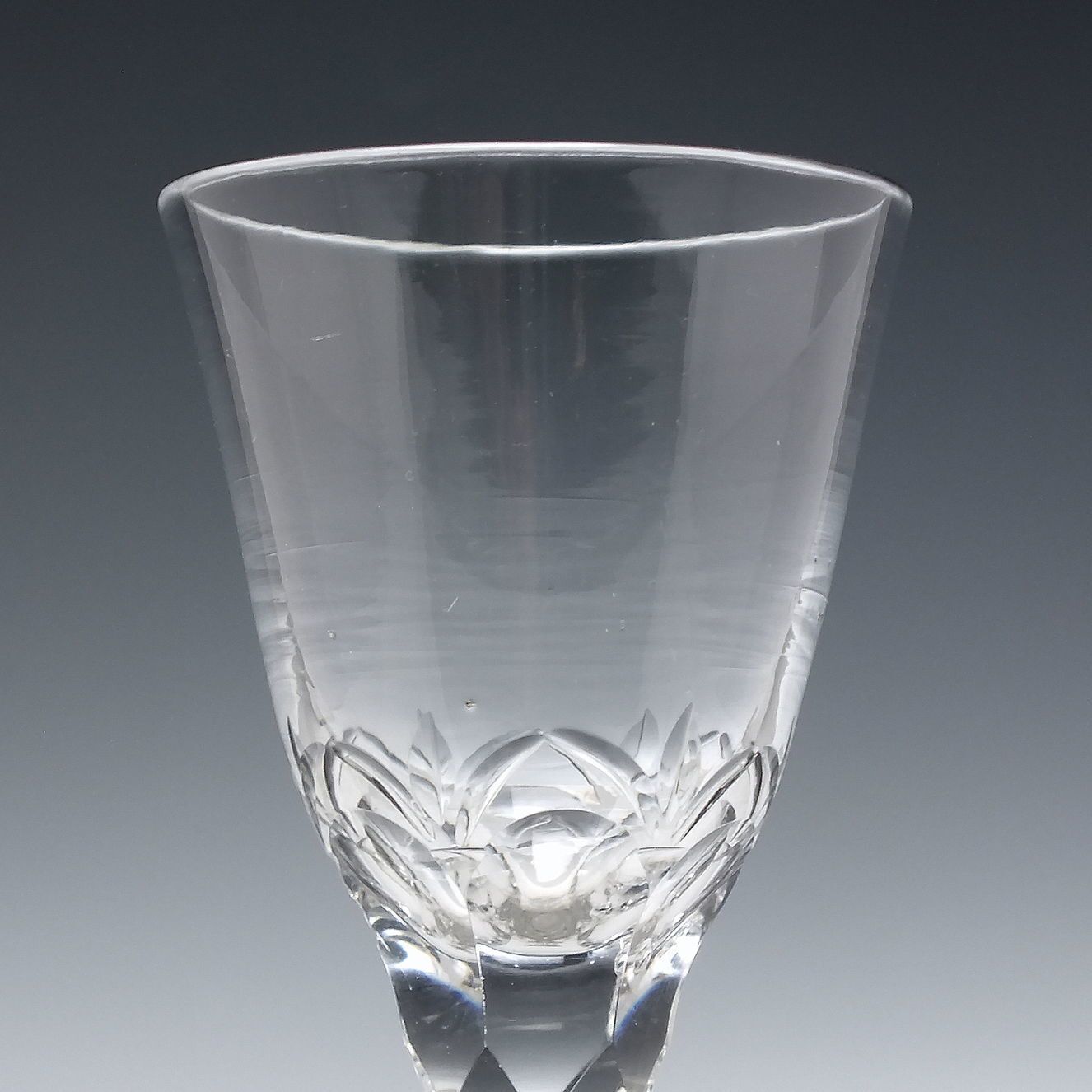 Georgian Facet Cut Wine Glass With Thick Firing Foot C1790 photo for sale