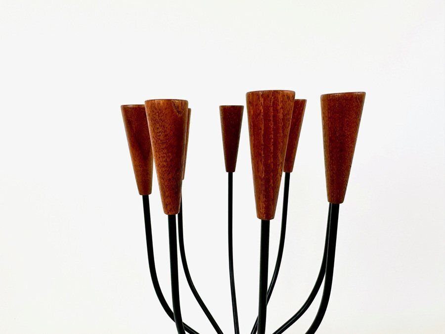 Danish Teak And String Candleholder From Lüthje, 1960s photo vinterior