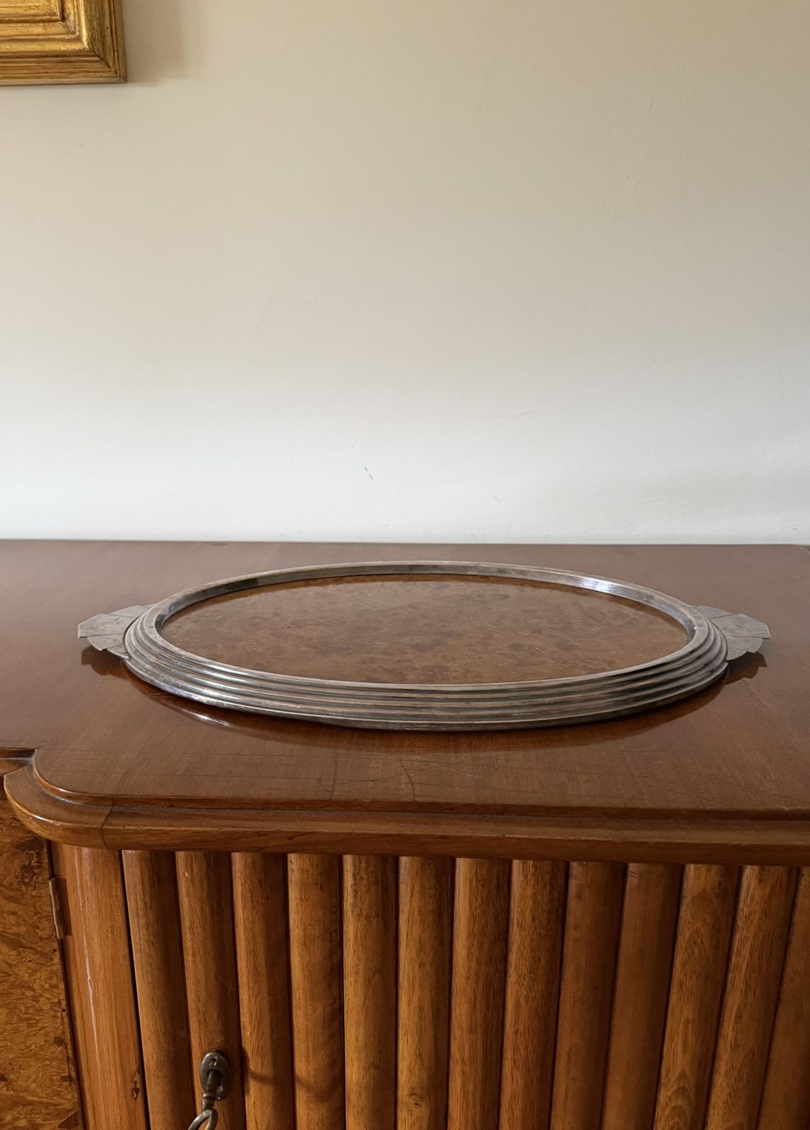 Art Deco Burl Wood Tray, France 1930s photo furniture