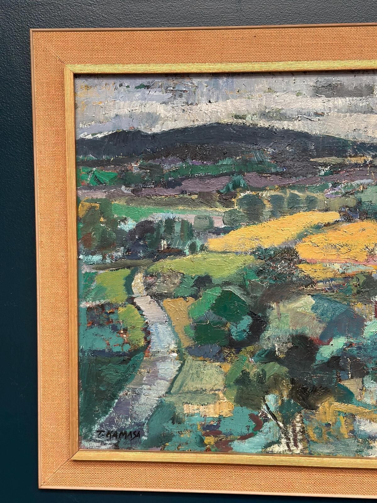 Original Mid Century European Oil On Canvas – Landscape By Tadeusz Kamasa –  – Vintage & Framed 88 × 73 Cm (34.6" × 28.7") photo vinterior