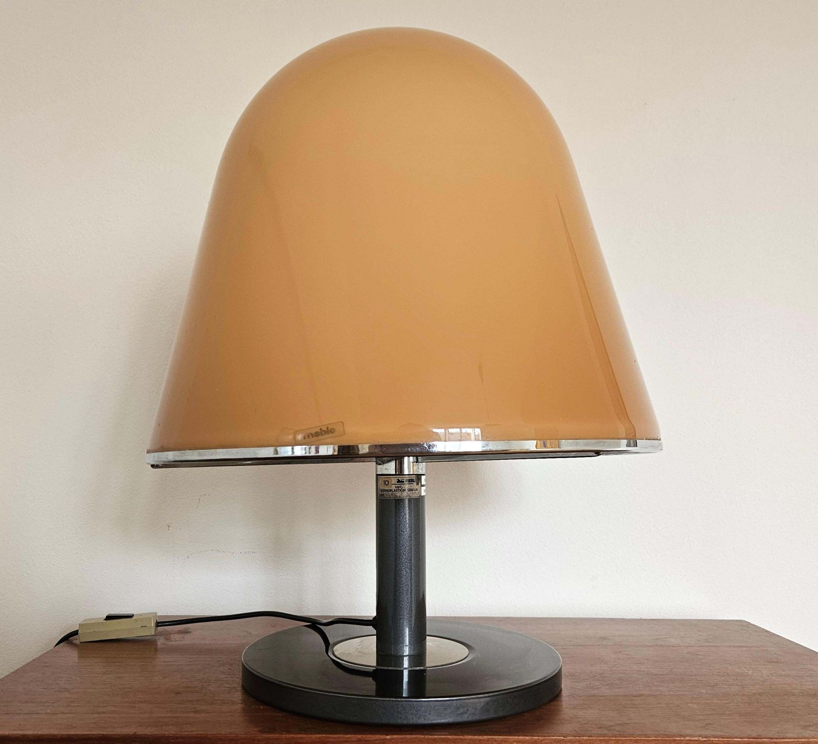 Rare Midcentury Large Table Lamp Kuala For Meblo, Franco Bresciani, Italy, 1970s photo Lighting