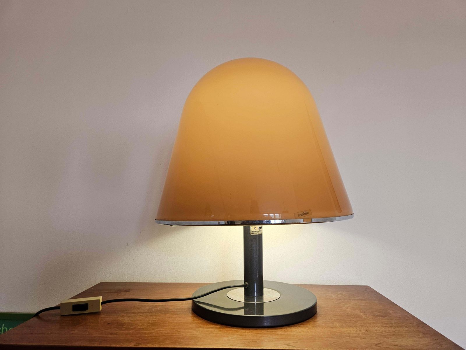 Lighting Rare Midcentury Large Table Lamp Kuala For Meblo, Franco Bresciani, Italy, 1970s photo