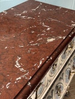19th Century French Marble Top Painted Bombe Shape Commode photo 3675.0